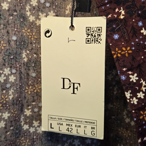 Denim & Flower Ricky Singh Floral Print Short Sleeve Button Down Shirt Large - Picture 4 of 5